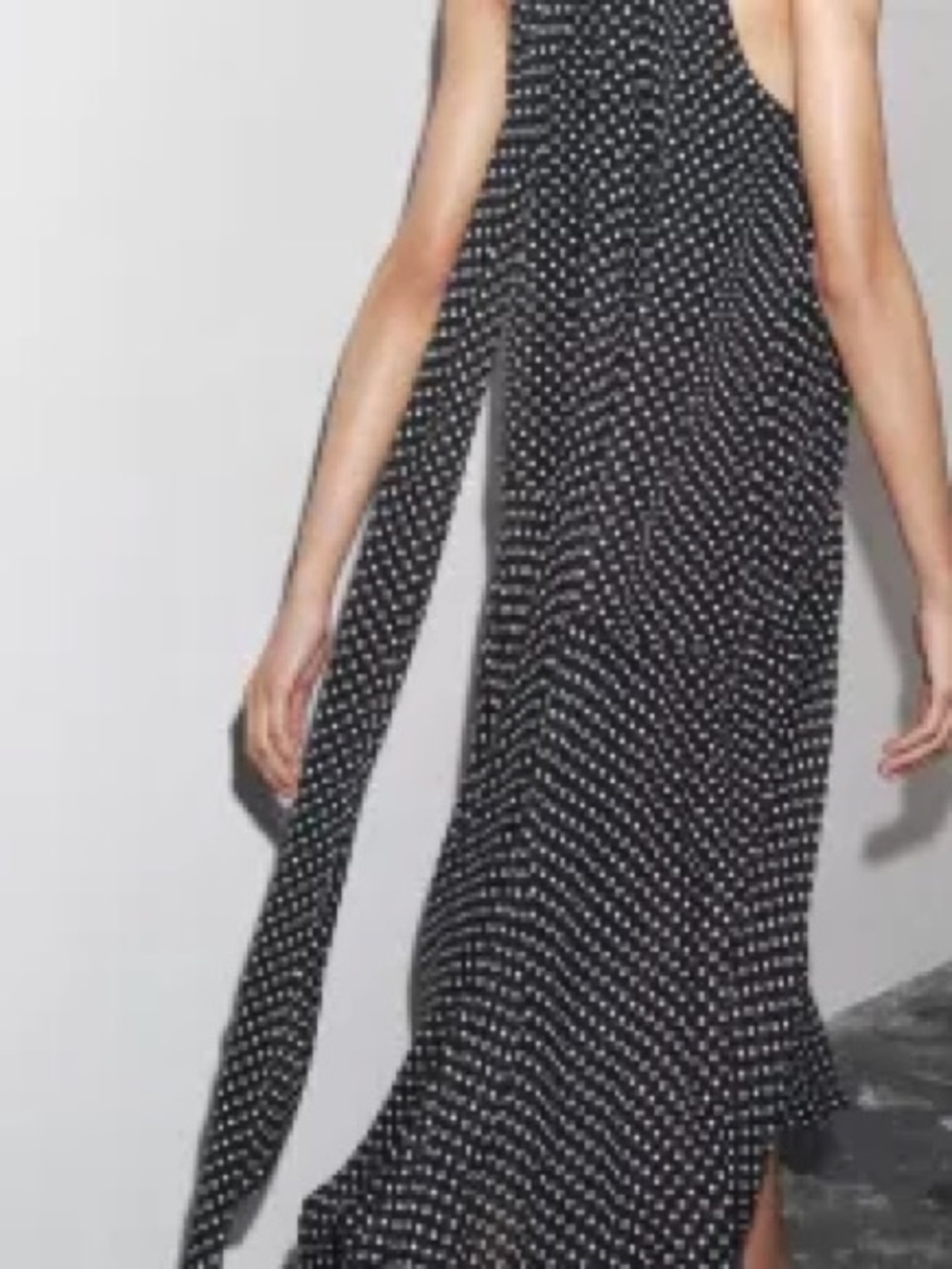 Zara Black and White Polka Dot Maxi Dress - Picture 3 of 5